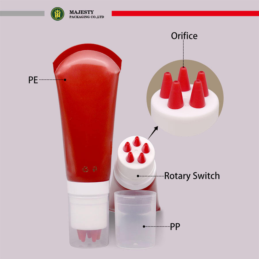 Tubo de masaje del cuero cabelludo con aplicador de silicona, tubo de plástico vacío de 50ml, embalaje cosmético para el cuidado de la piel, tubo de compresión suave