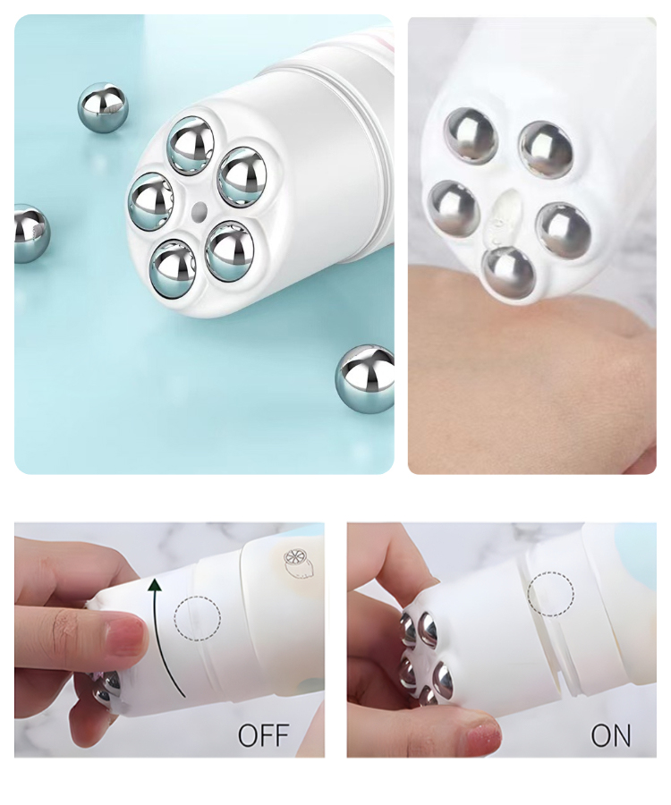 pl&aacute;stico Tubo de masaje de pl&aacute;stico con bola de rodillo 