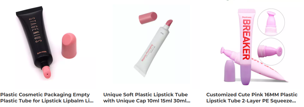 brillo de labios en tubo exprimidor