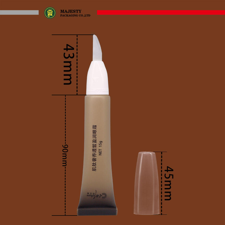 Tubo redondo de 8ml, 10ml, 15ml, brillo labial, Envase de bálsamo labial con cepillo o cabezal de silicona, embalaje de tubo cosmético funcional