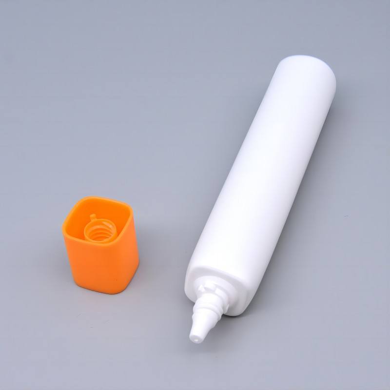 Tubo exprimible de plástico blando de PE personalizable, crema protectora solar con tapa cuadrada de 10-15g para lavado de manos y rostro, uso cosmético con tapón de rosca