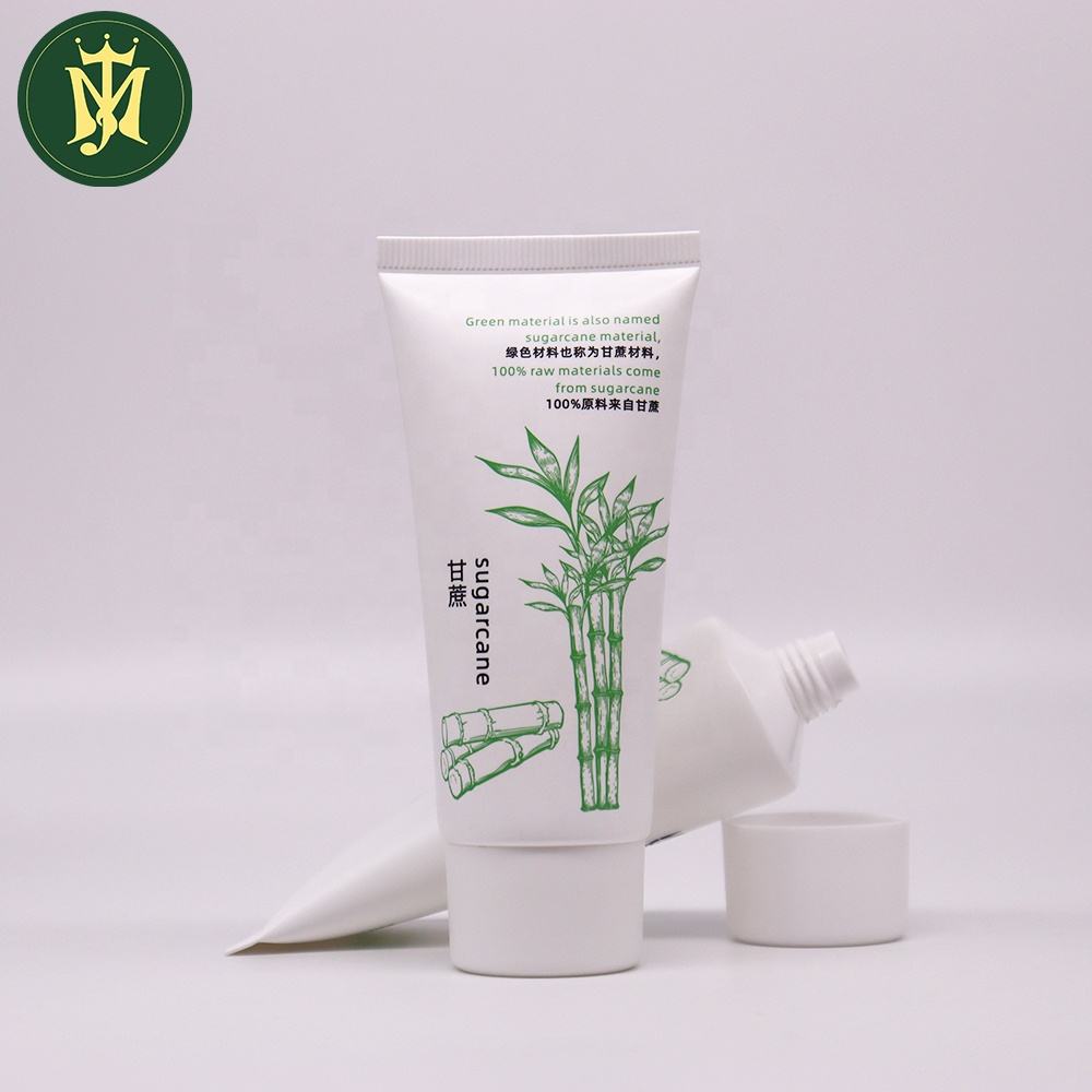 Tubo de plástico sostenible reciclable de PE verde, embalaje cosmético para el cuidado de la piel, tubo de loción corporal para crema de manos de volumen múltiple