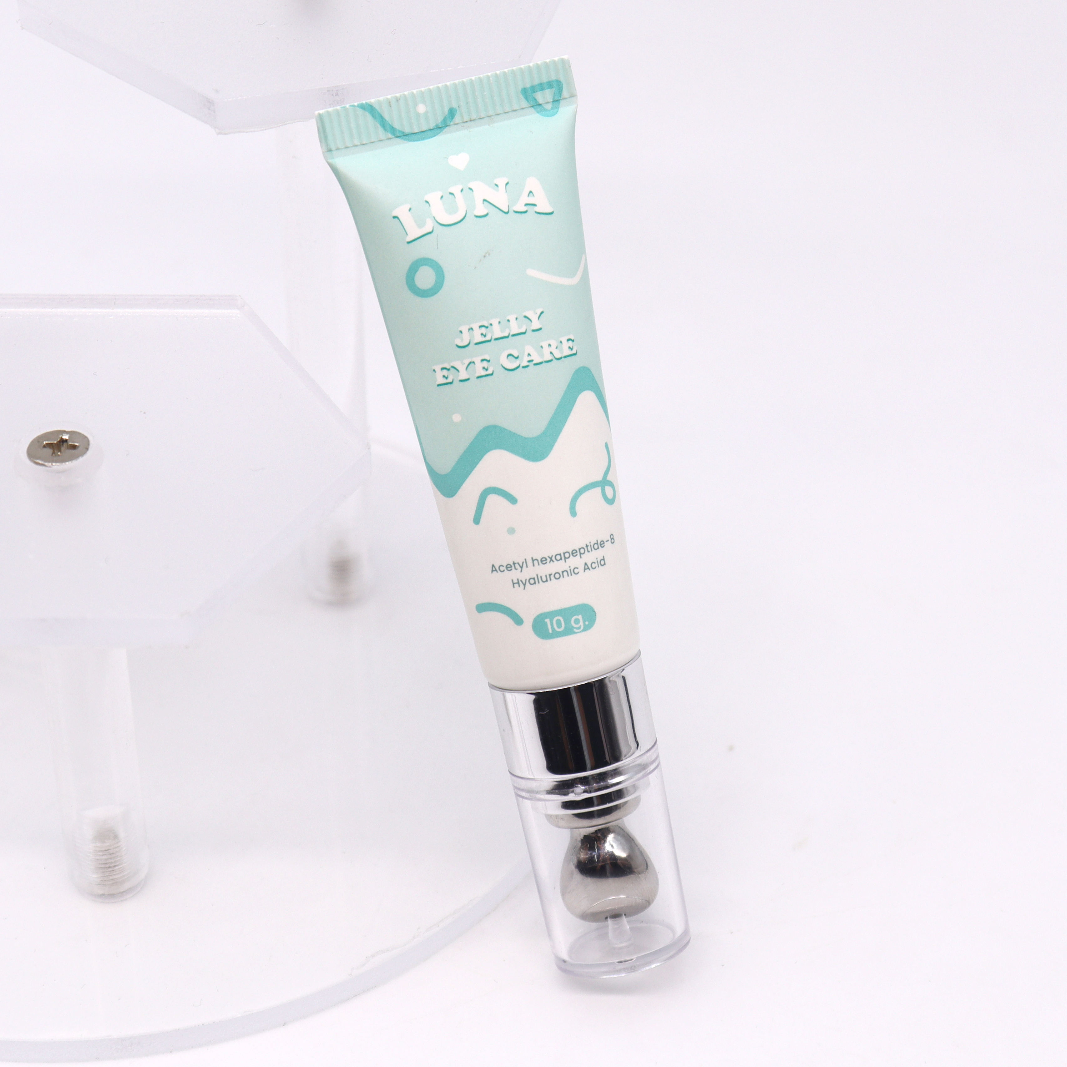 Tubo de crema para ojos bonito y único con aplicador de aleación de Zinc, embalaje cosmético de plástico, tubo de masaje de plástico para el cuidado de los ojos de 10ml-30ml