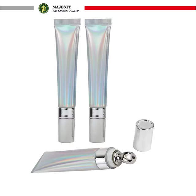 ABL-tubo exprimidor con cabeza de tornillo de aleación de Zinc, 19mm, 10ml, 15ml, 20ml, tapa cromada para aplicador cosmético de barra de labios y crema para ojos