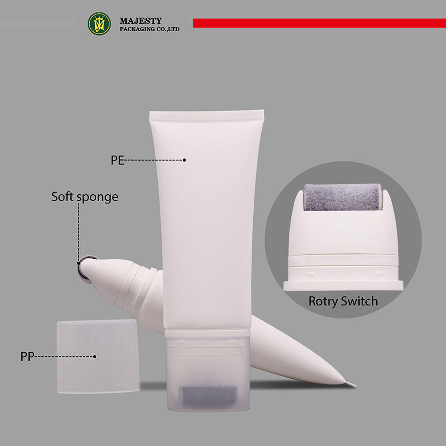 Tubo cosmético para loción corporal, crema de masaje corporal y aplicador de interruptor de rodillo, tubo de embalaje de plástico vacío