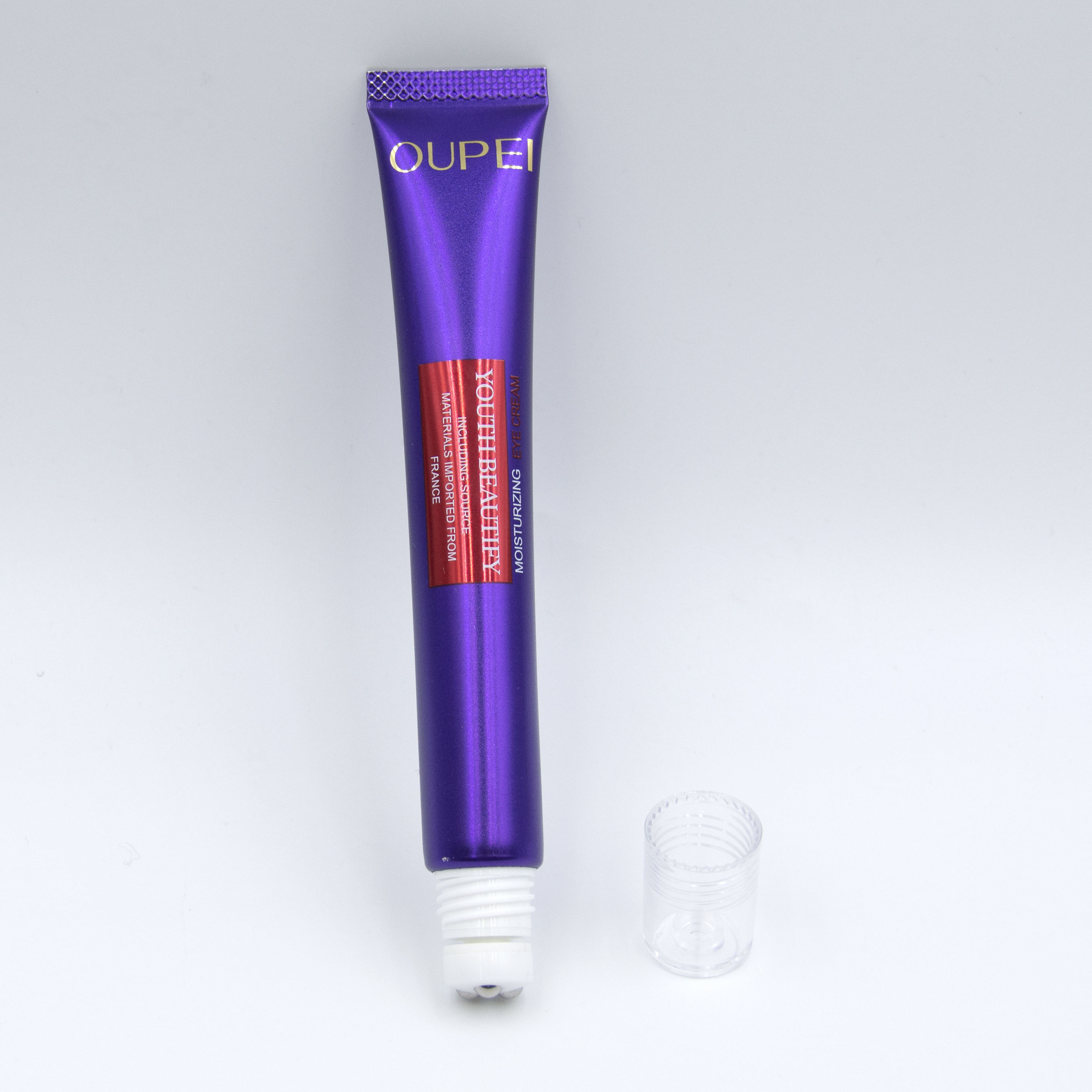 Tubo de plástico vacío para crema para ojos, tubo cosmético para cuidado de la piel, embalaje de 10ml, 20ml, 30ml, rodillo de aleación de Zinc, tubo aplicador de masaje personalizado