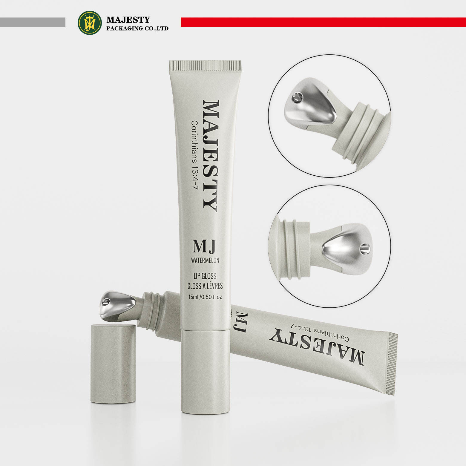 Tubo aplicador de aleación de zinc personalizado, 10ml, 15ml, 20ml, tubo aplicador de plástico para cosméticos, crema para ojos y protector solar