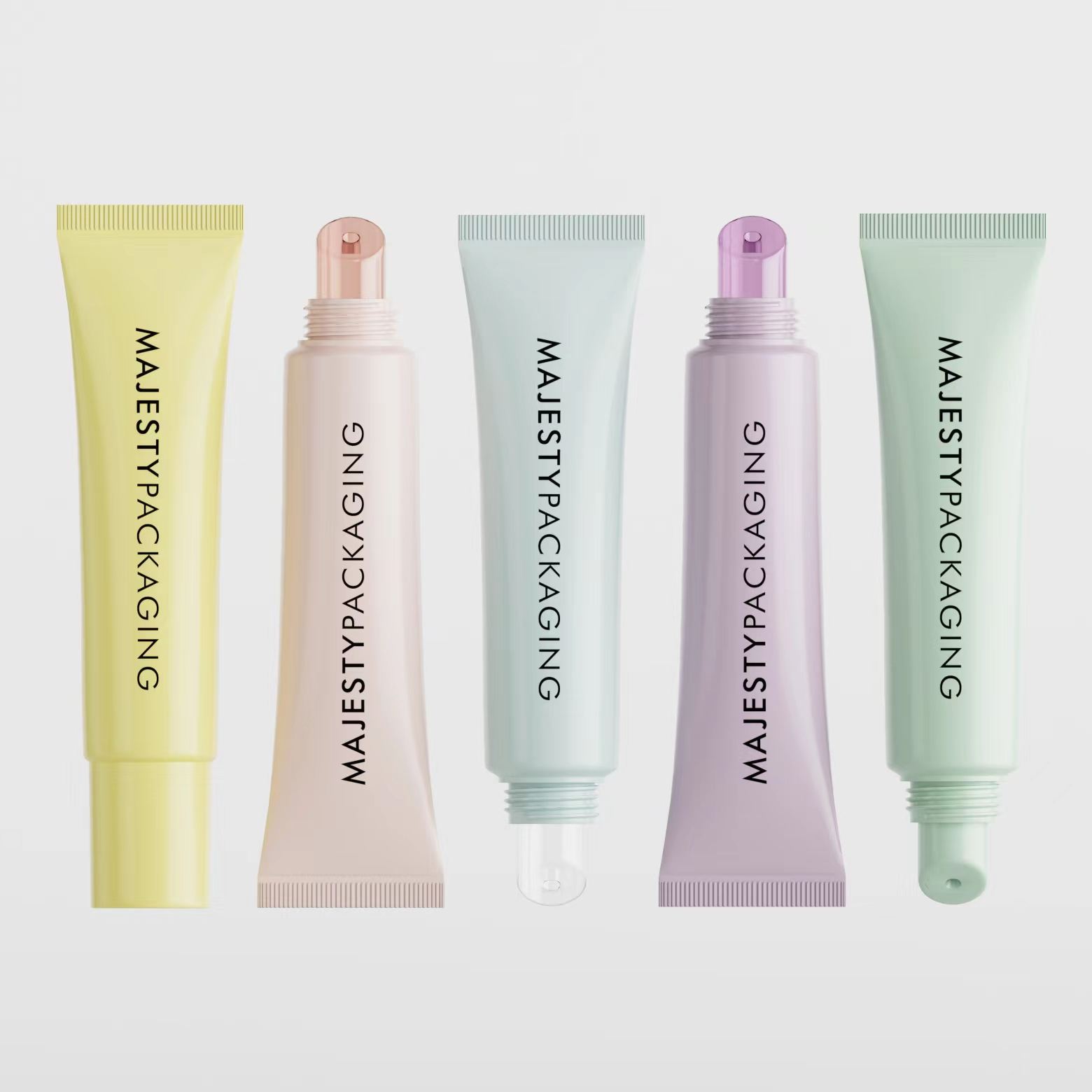 Embalaje de tubo cosmético de plástico vibrante colorido, lápiz labial, bálsamo labial, brillo de labios, embalaje de tubo de maquillaje de 10ml, 15ml y 30ml