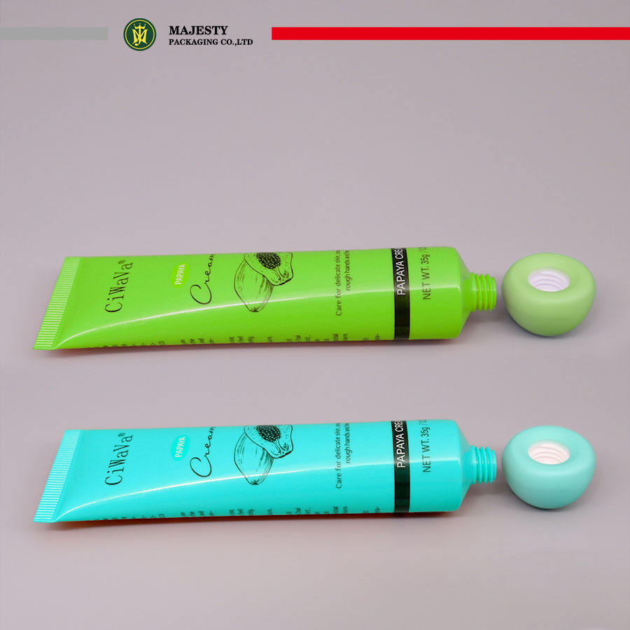 Lavadora facial de plástico para el cuidado de la piel, tubo vacío con tapón de rosca de cerámica personalizado de 35 Ml con tubo exprimidor, tubo cosmético para loción corporal
