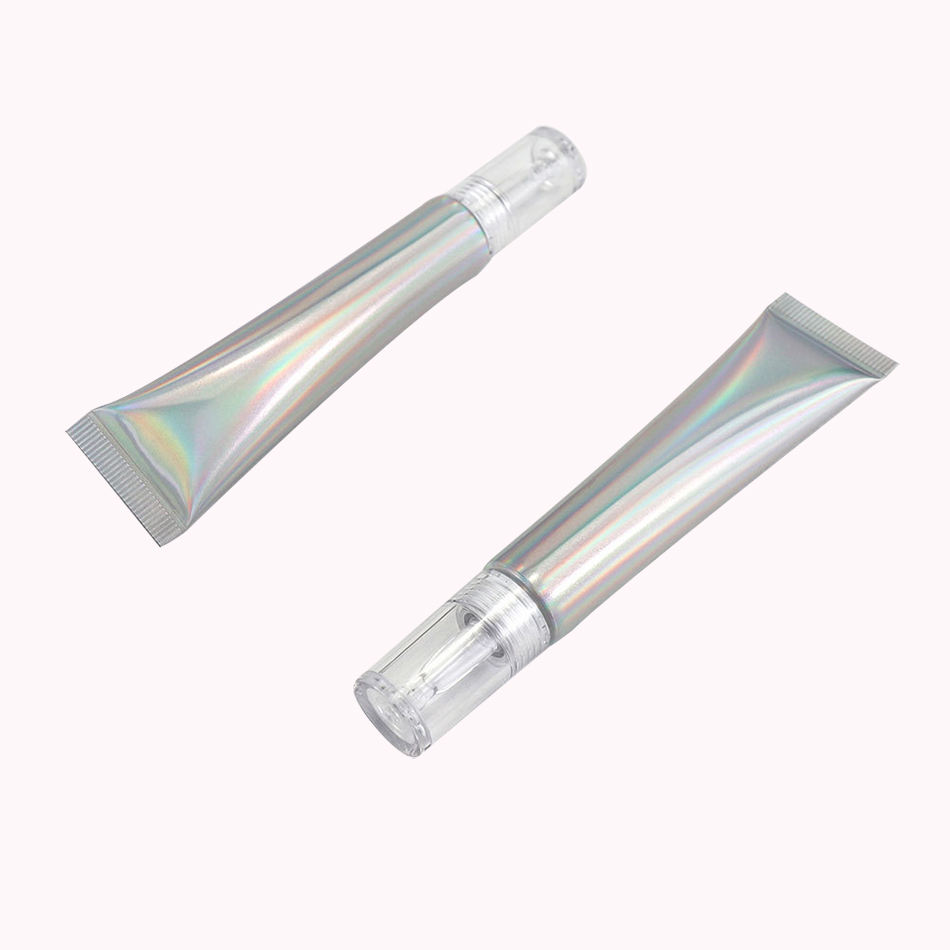 Envase de crema para ojos personalizado, tubo de PE suave plateado de 10ml y 20ml con etiqueta UV para cosméticos, tubo ABL, tubo exprimidor