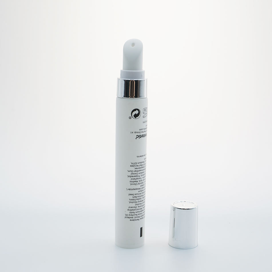 Personalizado de 19 mm de diámetro. Tubo de crema para ojos vacío, 10ml, 15ml, 20ml, embalaje superior de cerámica de masaje de plástico con aplicador de placa de cerámica