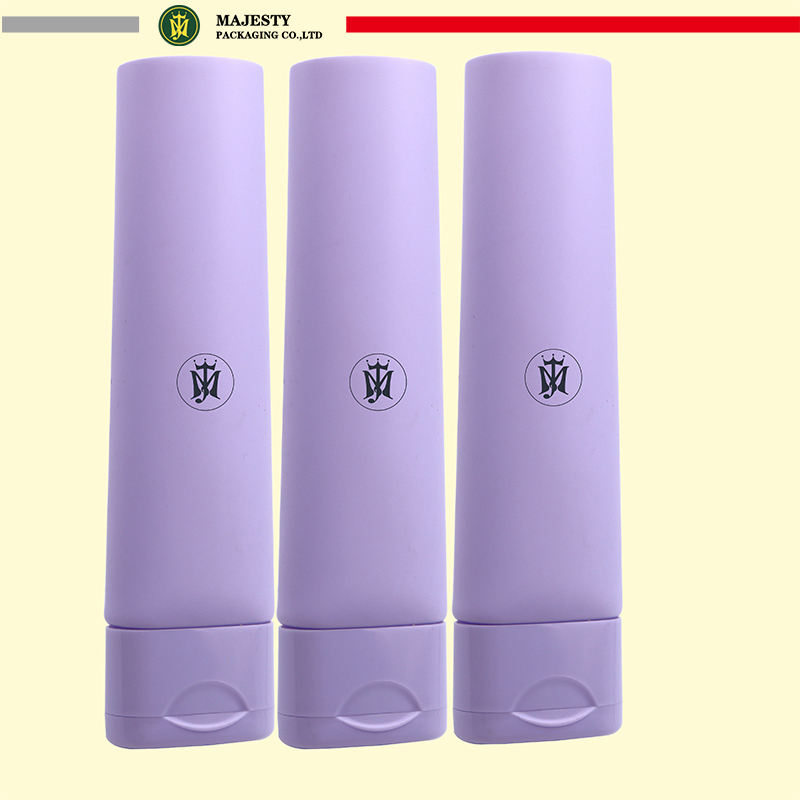 Tubo de plástico plano ovalado personalizado de 100 ml para el cuidado de la cara, máscaras de suero para la piel con tapa abatible y protector solar/embalaje de crema BB