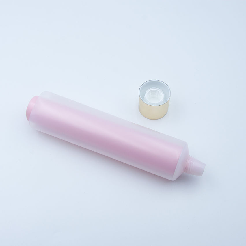 Tubo de compresión suave transparente personalizado de doble cámara, embalaje extruido de PE doble, crema para el cuidado de la piel, protector solar facial, loción para ojos