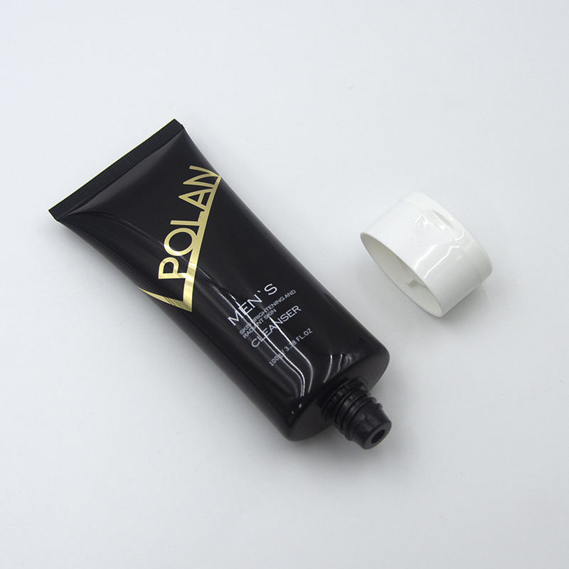 Tubo de plástico vacío personalizado para apretar, crema BB, loción facial para el cuidado de la piel, logotipo impreso, diseño superior abatible, propiedades de protección solar