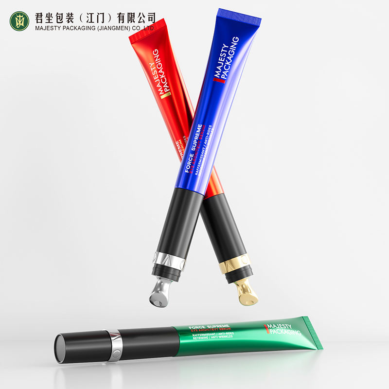 Logotipo personalizado, 15ml, 20ml, tubos de plástico de masaje eléctrico de alta gama, crema de ojos de aluminio vacía, aplicación de Metal de aleación de Zinc vibrante