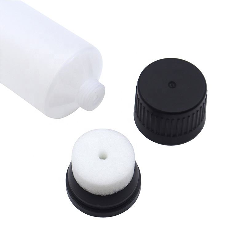 Tubo suave de plástico PE personalizado con aplicador de esponja para abrillantador de zapatos para etiquetado e serigrafía