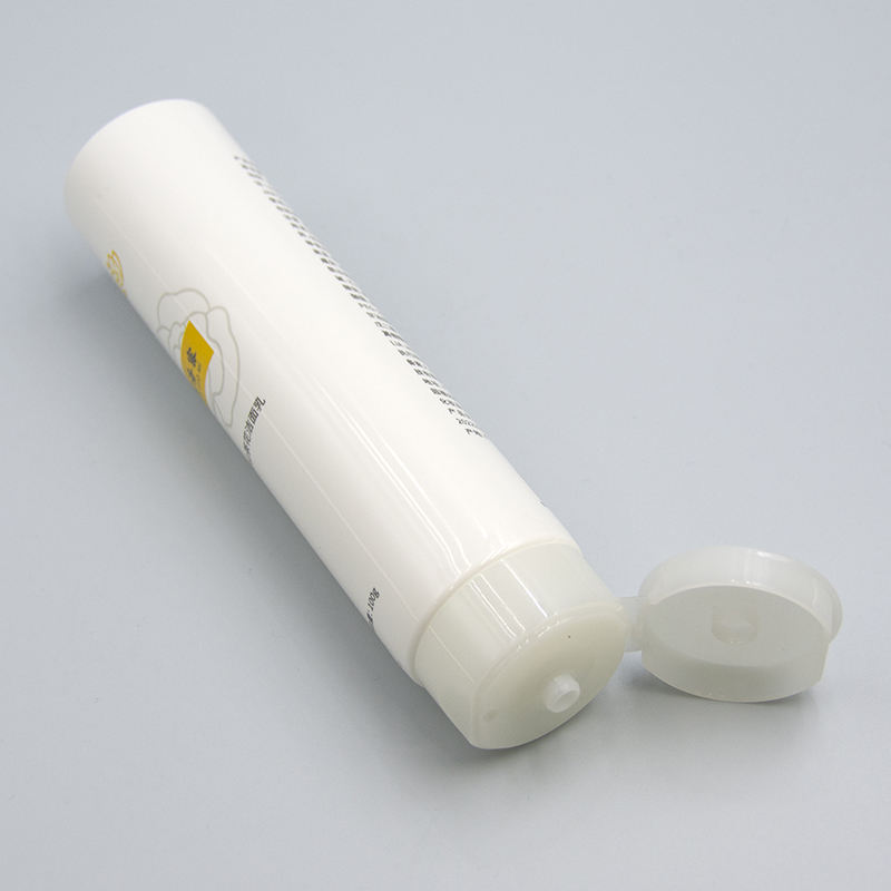 Tubo cosmético de OEM100ML-120ML para crema de manos, limpiador facial, tubo exprimidor de protector solar con tapa abatible, manejo de superficie de estampado en caliente
