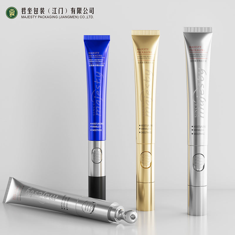 Tubo de crema para ojos con masaje vibratorio de aluminio personalizado ABL, 15ml, embalaje cosmético de plástico, aplicador de lápiz labial, superficie de etiquetado