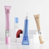Tubo cosmético de plástico suave personalizado para crema de ojos y mascarilla con gotero transparente para embalaje exprimible de esencia para el cuidado de la piel