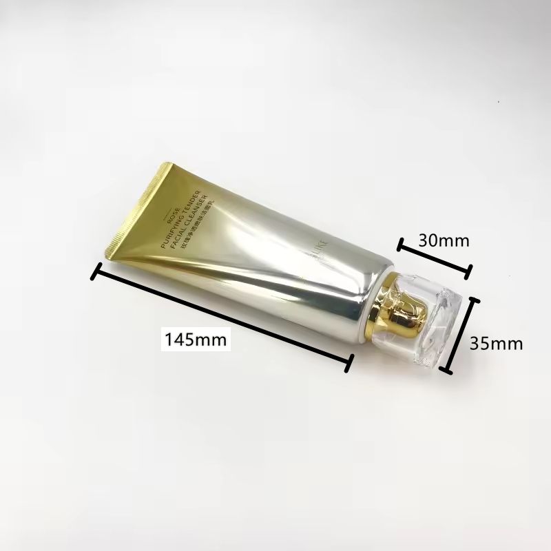100g PE limpiador Facial crema de manos plástico suave tubo exprimidor tapa de tornillo protector solar ABS tapa de cristal tubo de lavado de cara cosméticos