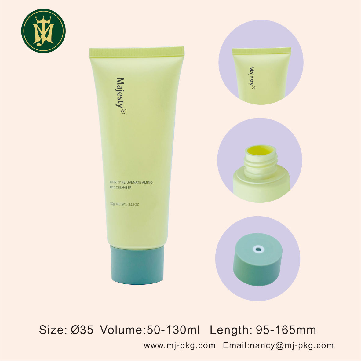 Embalaje cosmético de PE, tubos vacíos para apretar crema, logotipo personalizado, tubo de plástico suave, lavado de cara, tubo personalizado