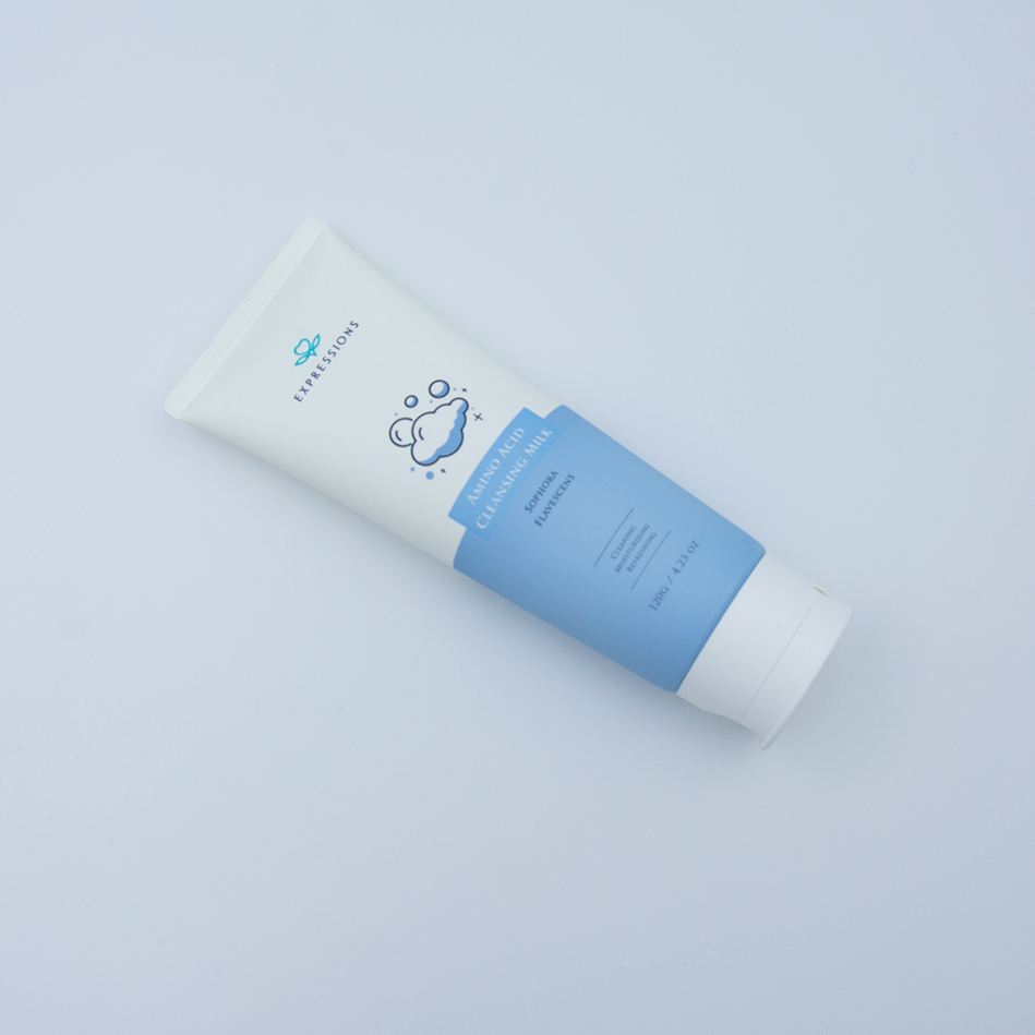 Tubo de plástico vacío exprimible de 80ml/100ml/150ml de fábrica OEM con tapa abatible para limpiador facial, protector solar, embalaje de crema para ojos
