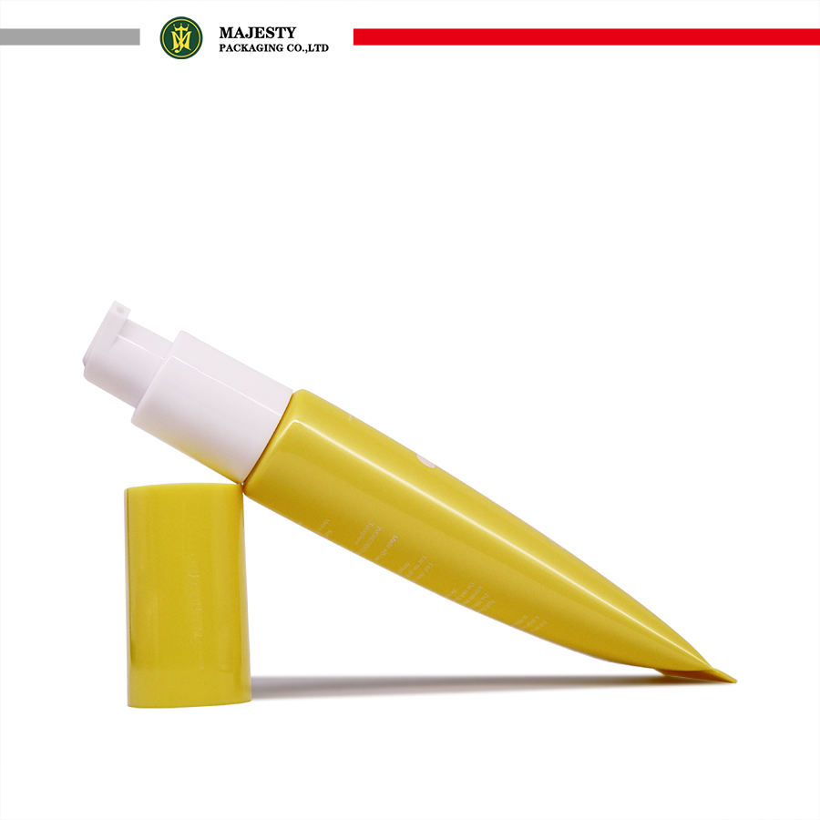 Tubo de loción de bomba cosmética de plástico personalizado, 30ml-60ml, aislamiento de protector solar, base líquida, embalaje de cabezal de bomba de vacío