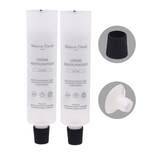 Tubos vacíos de plástico transparente OEM para crema de cuidado facial, crema de manos, pasta de dientes, protector solar, embalaje de champú con tapón de rosca
