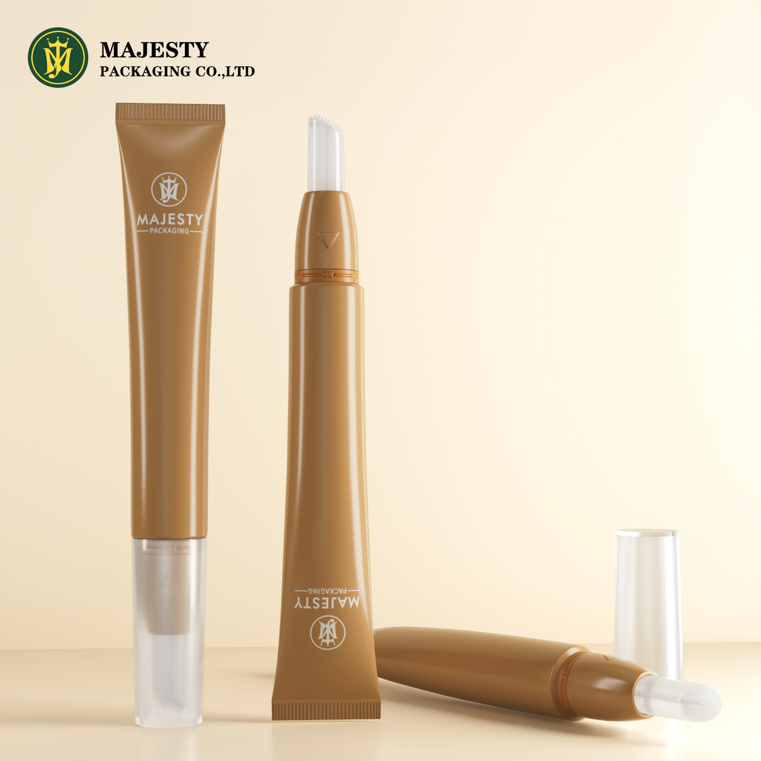 Tubo suave cosmético de plástico PE con aplicador múltiple para envases de maquillaje