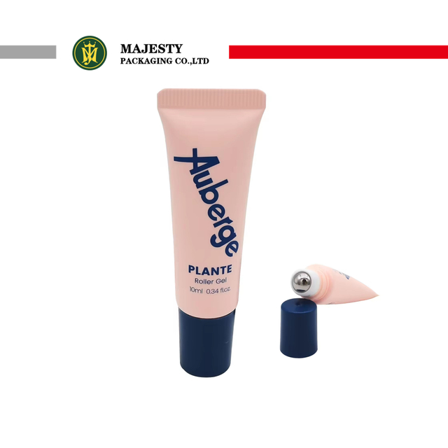 Tubo de crema para ojos con bola de rodillo de 19mm, tubo cosmético de plástico de 10ml de capacidad, tubo de masaje de una sola bola