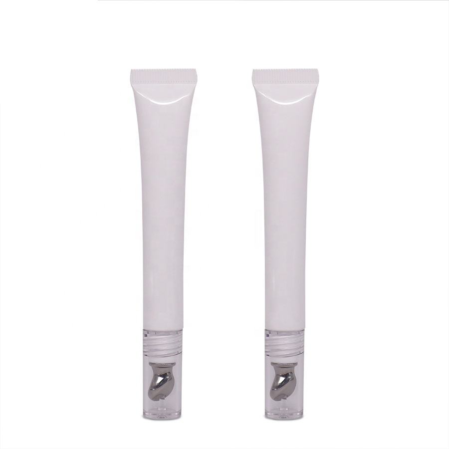 Tubo de plástico cosmético, aplicador de cerámica o aleación de Zinc, tubo de compresión suave para crema de ojos, tubo de embalaje para el cuidado de la piel