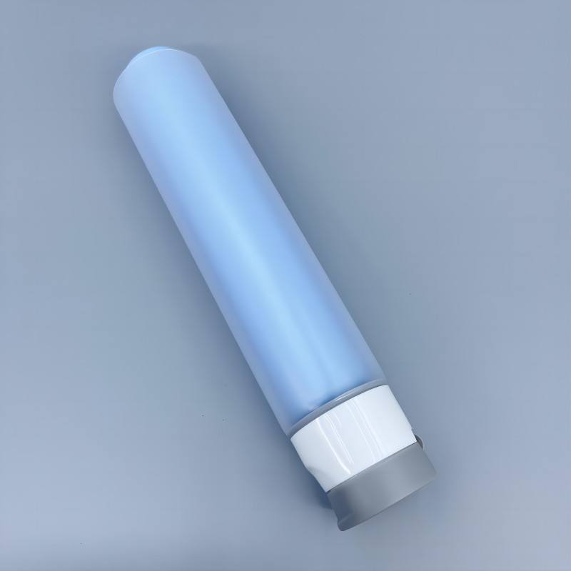 Tapa superior abatible, doble fase, doble cámara, 50 ~ 150ml, loción corporal, crema para ojos, contenedor con tubo cosmético de serigrafía