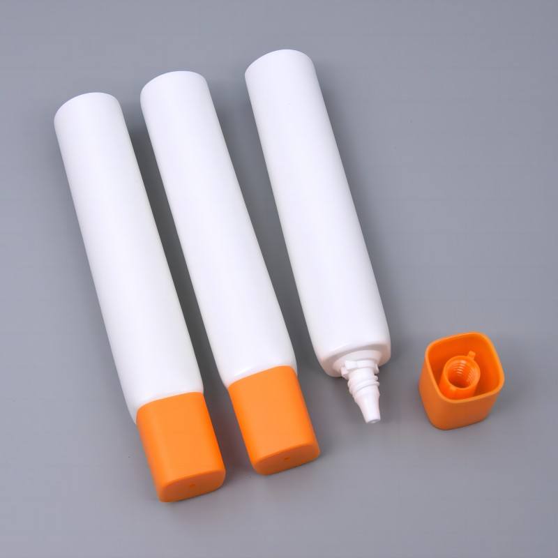 Tubo exprimible de plástico blando de PE personalizable, crema protectora solar con tapa cuadrada de 10-15g para lavado de manos y rostro, uso cosmético con tapón de rosca