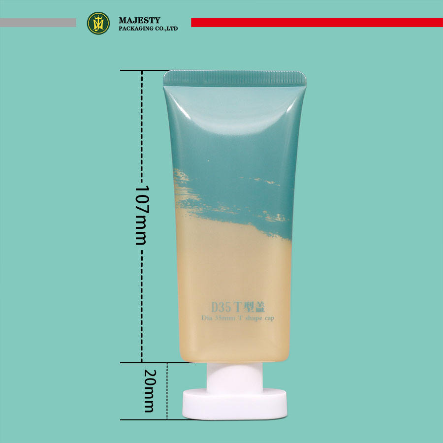 Envase de tubo de plástico vacío, crema BB, protector solar, crema de manos, tubo ovalado, cuidado de la piel, tubo de plástico cosmético, embalaje de 50ml