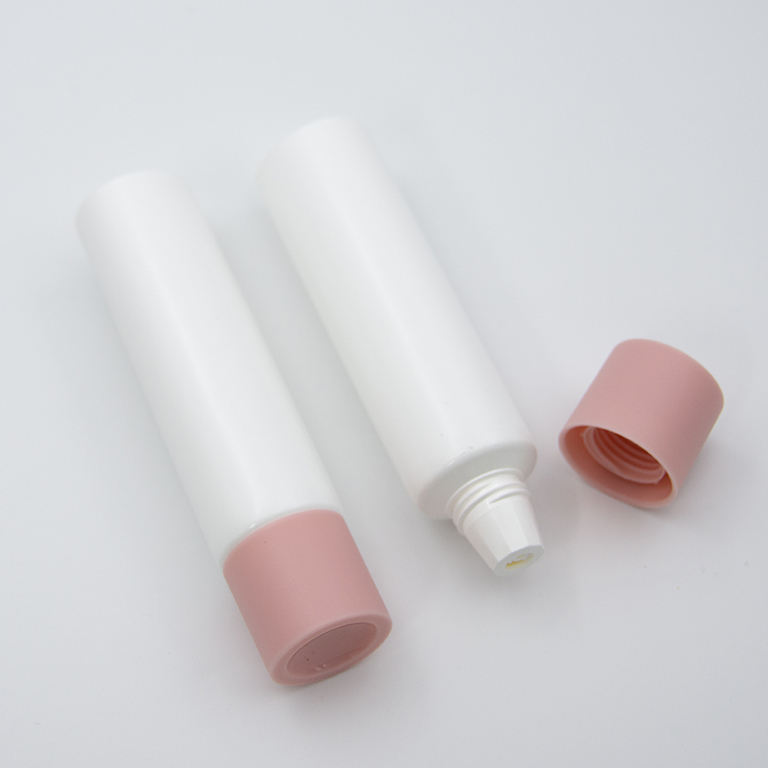 Doble cámara de plástico suave doble tubo mezcla ingredientes limpiador Facial crema para la piel loción crema pantalla superficie de impresión Offset