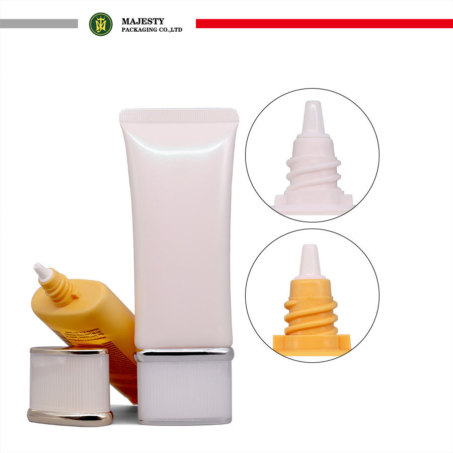Tubo de Gel de limpieza para el cuidado de la piel, 65ml, aclarador de poros profundos, cubierta lateral de tambor acrílico cosmético doble, tubos de plástico de protección solar