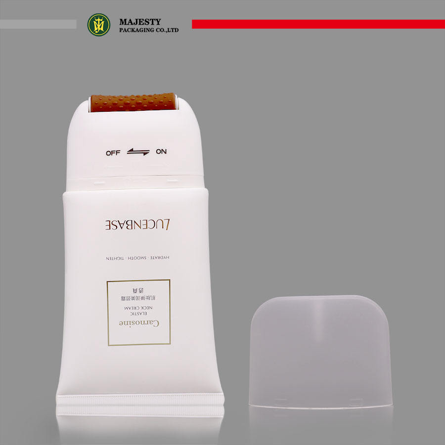Tubo de PE de plástico vacío personalizado para masaje con barra de rodillo de silicona y crema para el cuello para uso cosmético con impresión Offset