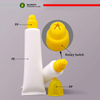Tubo cosmético de plástico ecológico sostenible, embalaje con forma de flor, tapa giratoria para crema de manos, protector solar, diseño y forma únicos