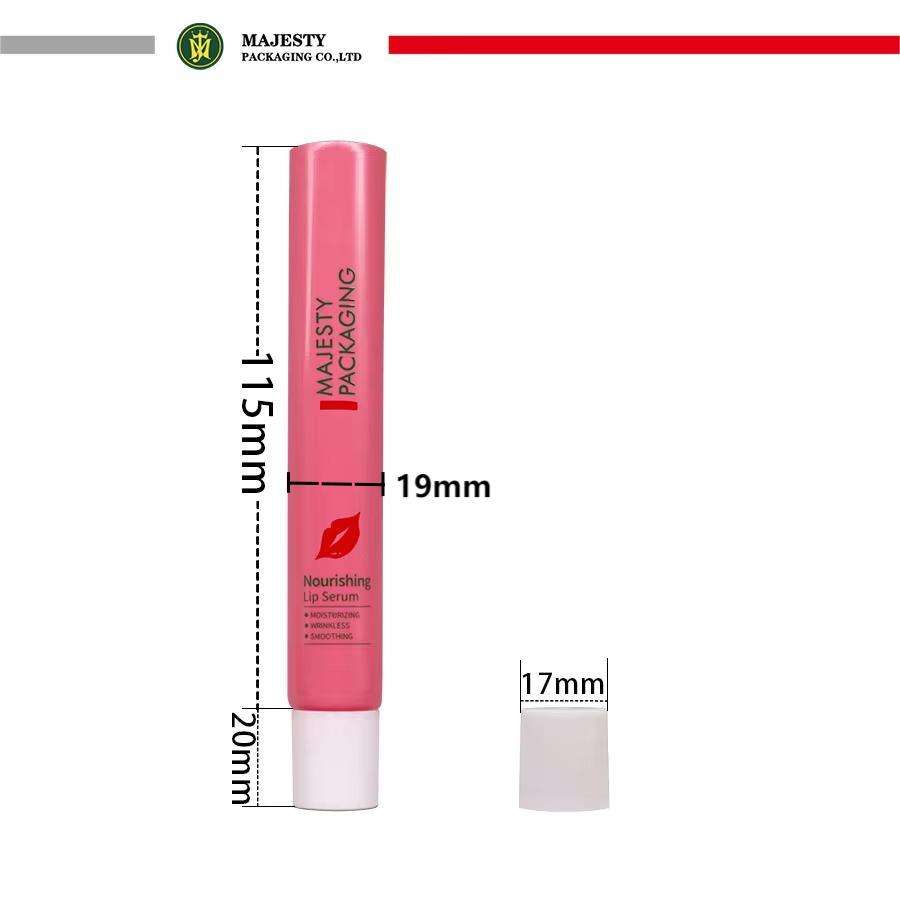 Tubos plásticos cosméticos modificados para requisitos particulares del brillo de labios del lápiz labial del aplicador del silicón de 19m m 15ml 20ml del apretón