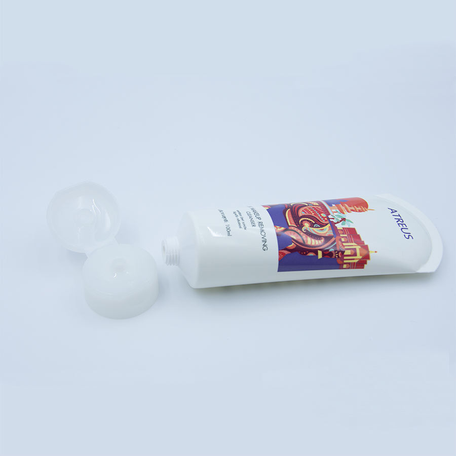 Tubo de plástico PE de 80 ml y 100 ml para limpiador facial, envases cosméticos de colores personalizados con tapa para protector solar y champú