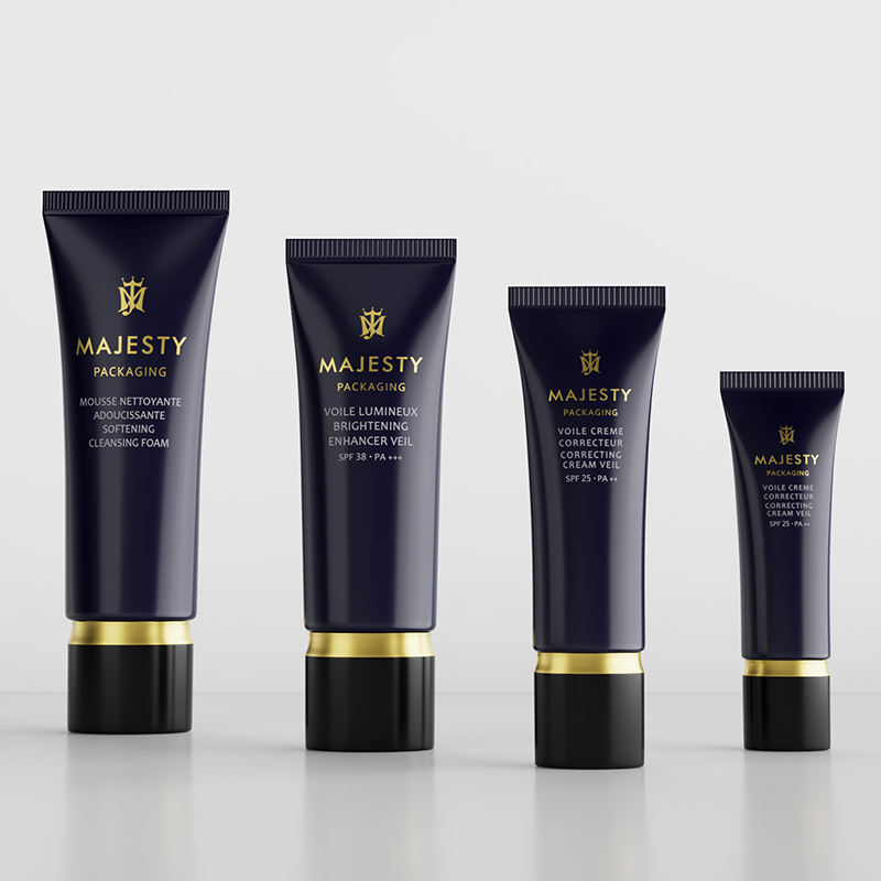 Tubo de crema para ojos vacío de plástico suave de lujo OEM, 30ml-60ml, líquido de base y tubo cosmético de embalaje de protector solar
