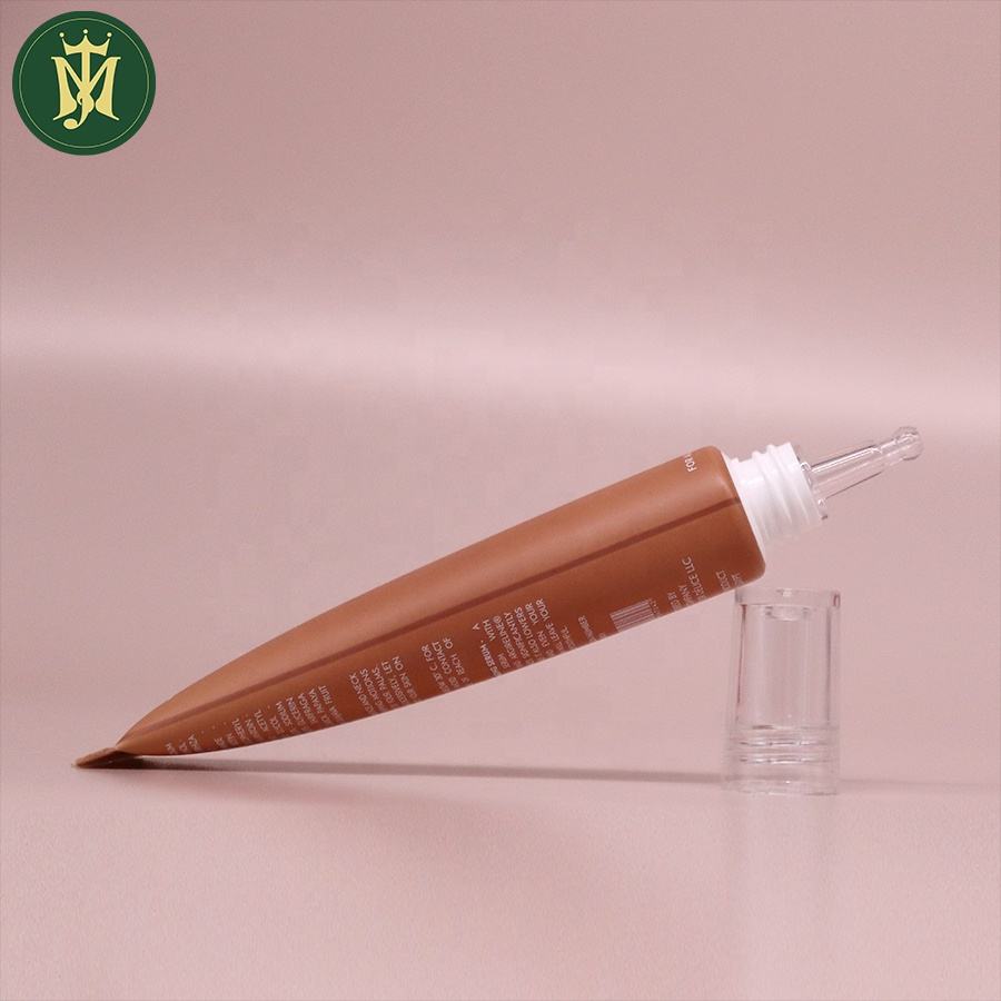 Tubos de plástico PETG transparentes personalizados de 10 ml-30 ml con impresión Offset de cubierta de boca larga para esencia de crema cosmética para ojos