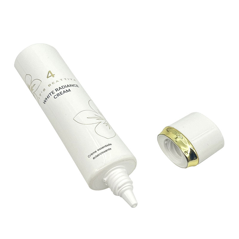 Tubo exprimidor vacío de forma ovalada, embalaje de plástico de 15ml-35ml para crema facial esencial, protector solar, maquillaje líquido, tapa de tornillo dorado