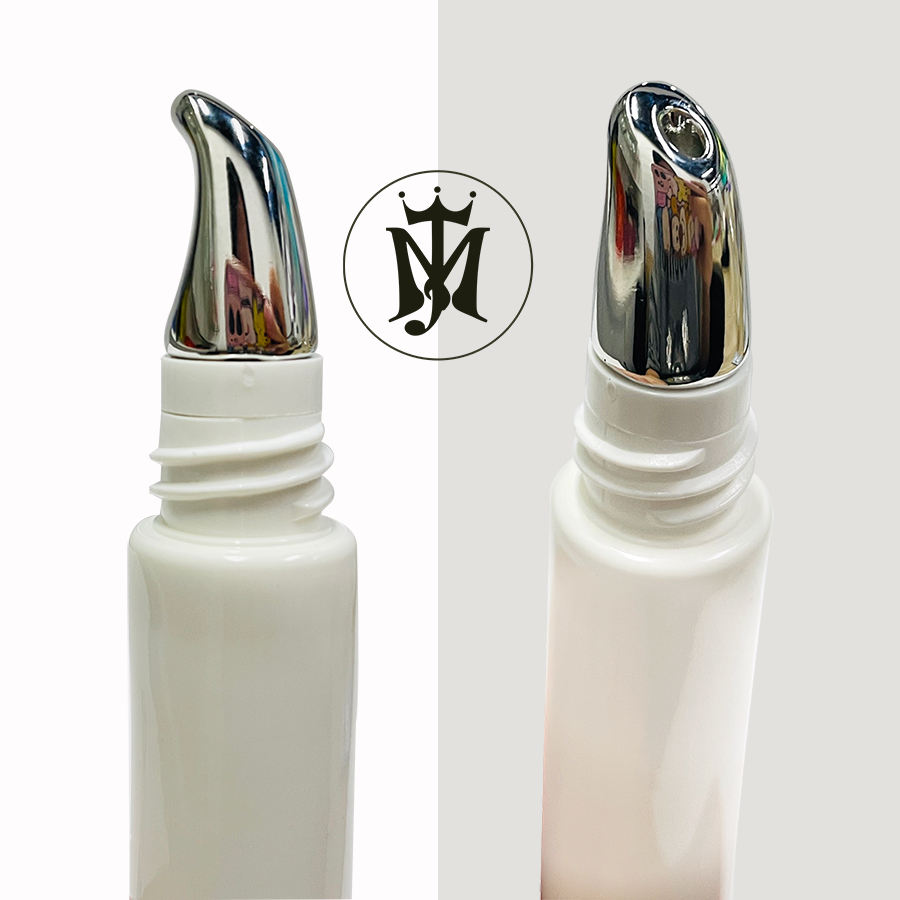 Masajeador vacío Aplicador de aleación de zinc Tubo cosmético 7 ml 10 ml 20 ml Aplicador de punta de brillo de metal para apretar el tubo personalizado