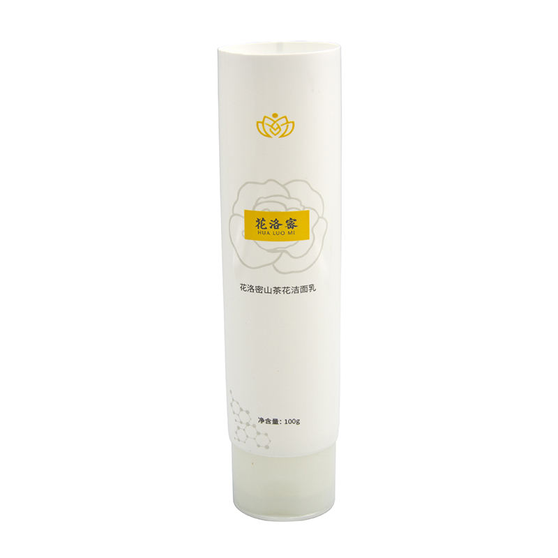 Tubo cosmético de OEM100ML-120ML para crema de manos, limpiador facial, tubo exprimidor de protector solar con tapa abatible, manejo de superficie de estampado en caliente