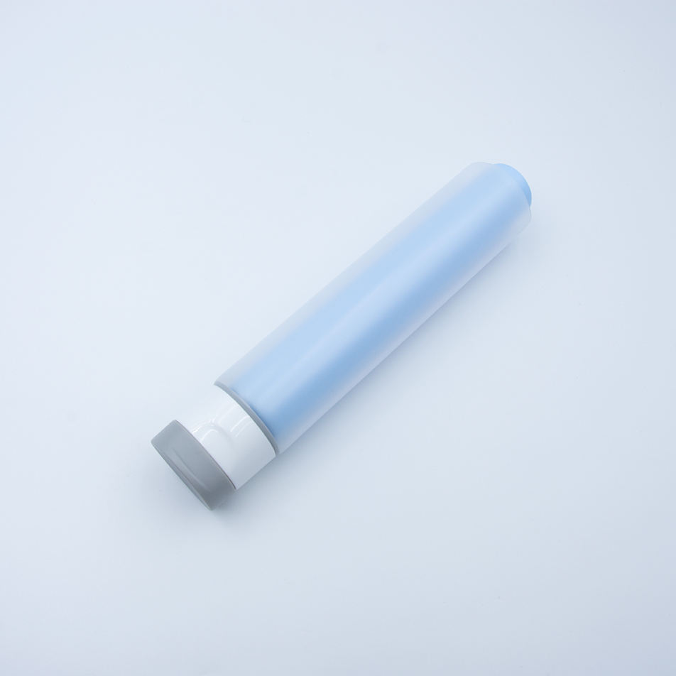 Tubo cosmético de doble cámara de plástico transparente, tubo cosmético de compresión suave, embalaje doble para el cuidado de la piel, tubos de plástico vacíos para loción y crema
