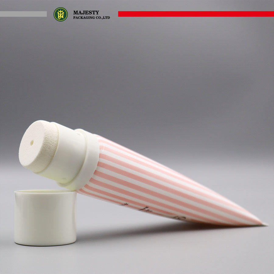 Tubo de plástico personalizado con aplicador de esponja para crema depilatoria, embalaje de cosméticos, tubo para el cuidado de la piel, embalaje de tubo de plástico