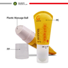 Rollo de tubo de plástico cosmético en tubos con aplicador de bola única grande, plástico para uso en cuidado personal