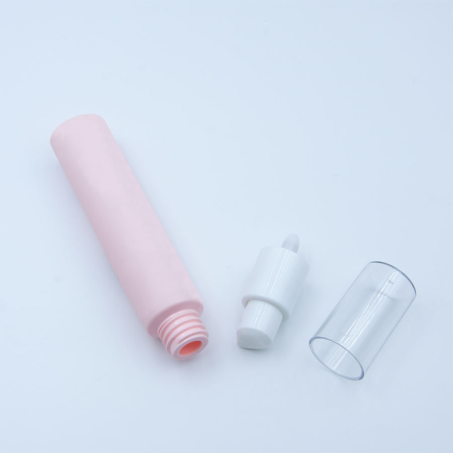 Tubos vacíos de lujo para crema de ojos BB, de plástico, 15ml, 30ml, 50ml, con bomba sin aire, tacto suave, mate, rosa, protección solar, champú, cosméticos