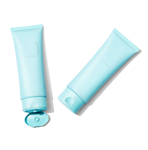 Tubos de plástico planos ovalados personalizados, crema para manos, limpiador facial, embalaje de tubo, protector solar, base BB con tapa abatible